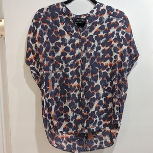 💯% Silk Abstract Print Oversized Top